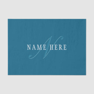 Elegant Looking Monogram Ocean Blue Tissue Paper