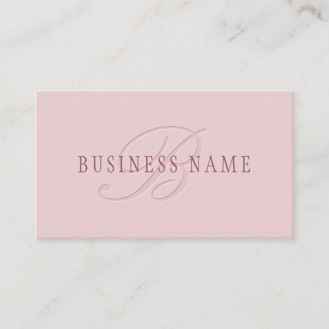 Elegant Looking Monogram | Rose Gold Business Card (Front)