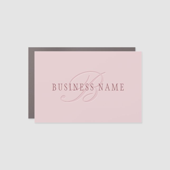Elegant Looking Monogram | Rose Gold Car Magnet (Front)