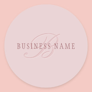 Elegant Looking Monogram Rose Gold Classic Round Sticker