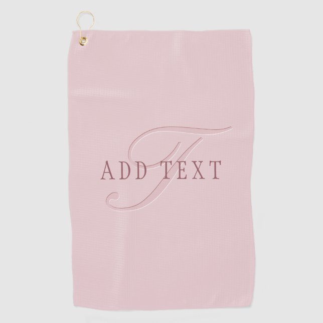 Elegant Looking Monogram | Rose Gold Golf Towel (Front)