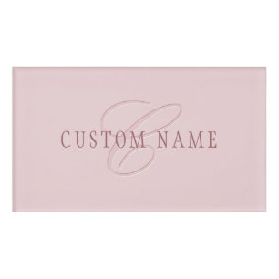 Elegant Looking Monogram Rose Gold Name Tag