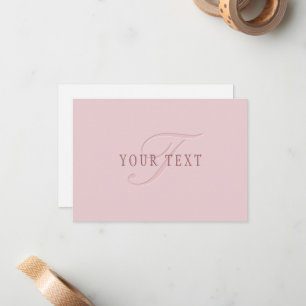 Elegant Looking Monogram Rose Gold Note Card