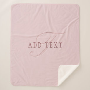 Elegant Looking Monogram Rose Gold Sherpa Blanket