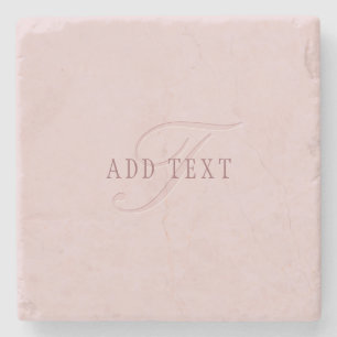 Elegant Looking Monogram Rose Gold Stone Coaster