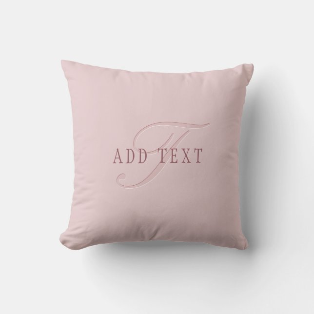 Elegant Looking Monogram | Rose Gold Throw Pillow (Front)