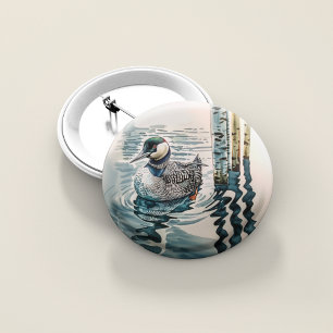 Elegant Loon on the Lake Button