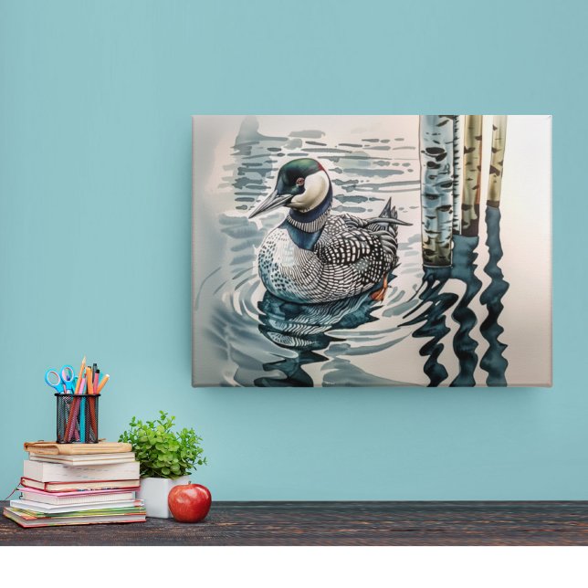 Elegant Loon on the Lake Canvas Print (Creator Uploaded)