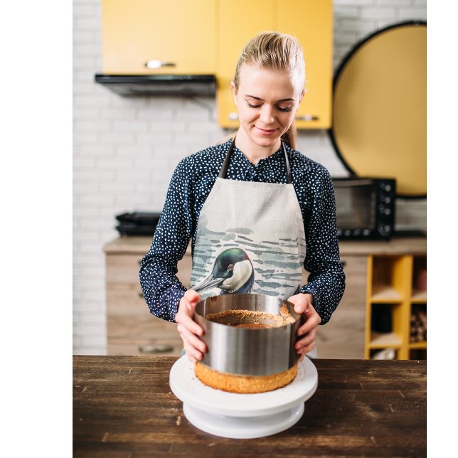 Elegant Loon on the Lake - custom text Apron (Creator Uploaded)