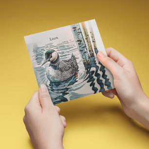 Elegant Loon on the Lake - custom text Invitation