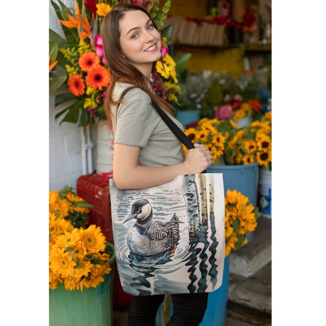 Elegant Loon on the Lake Tote Bag (Creator Uploaded)