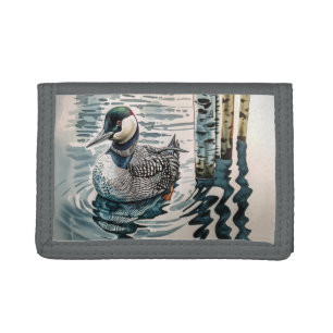 Elegant Loon on the Lake Tri-fold Wallet