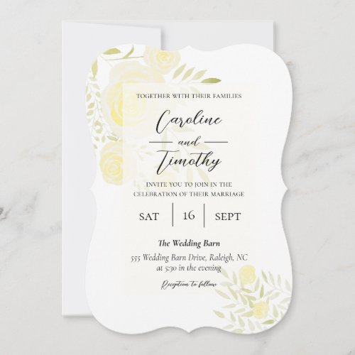 Elegant Loose Watercolor Floral Wedding Invitation