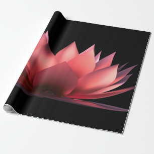 Elegant Lotus Black Wrapping Paper