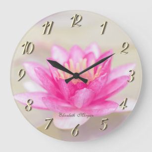 Elegant Lotus,Bokeh Yoga  Large Clock
