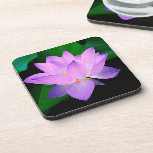 Elegant Lotus Flower Beverage Coaster (Left Side)