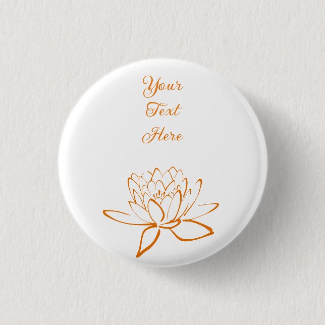 Elegant Lotus Flower Custom Button (Front)