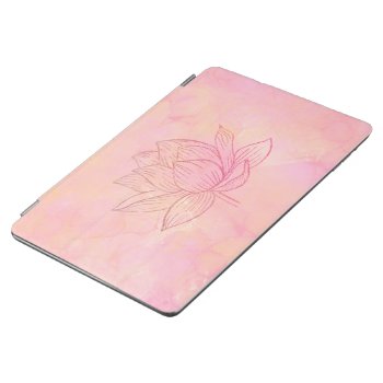 Elegant Lotus Flower Illustration Light Pink Ipad Air Cover by DesignByLang at Zazzle
