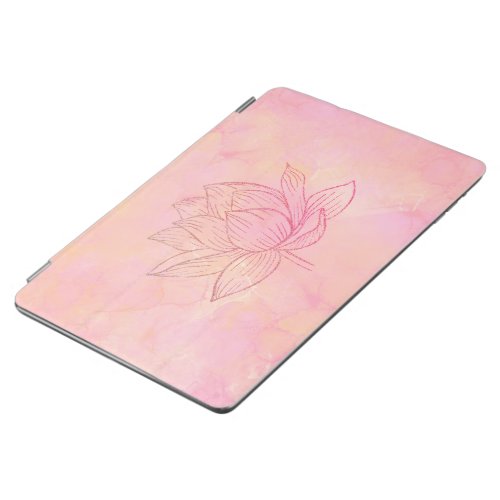 Elegant Lotus Flower Illustration Light Pink iPad Air Cover