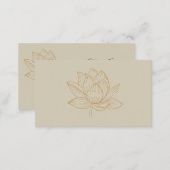Elegant Lotus Flower Illustration Yoga Business Card by DesignByLang at Zazzle