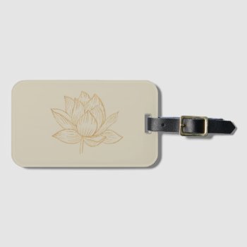 Elegant Lotus Flower Illustration Yoga Luggage Tag by DesignByLang at Zazzle