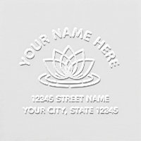 Elegant lotus flower logo return address embosser