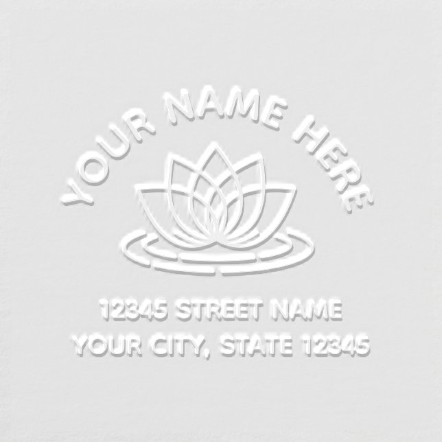 Elegant lotus flower logo return address embosser (Design)