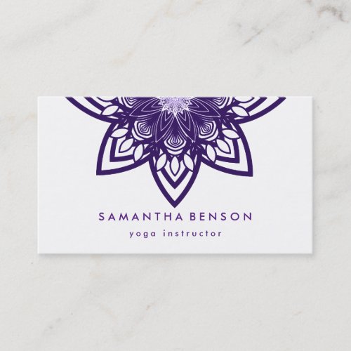 Elegant Lotus Flower Logo Yoga Business Card