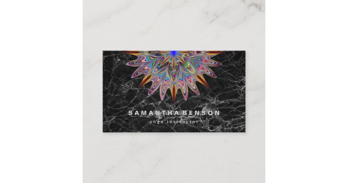 Elegant Lotus Flower Logo Yoga Business Card | Zazzle