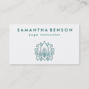 Elegant Lotus Flower Logo Yoga Business Card