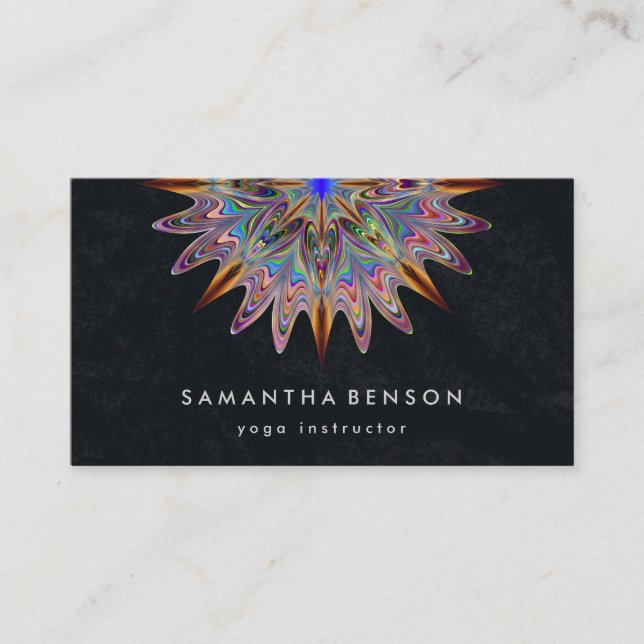 Elegant Lotus Flower Logo Yoga Business Card (Front)
