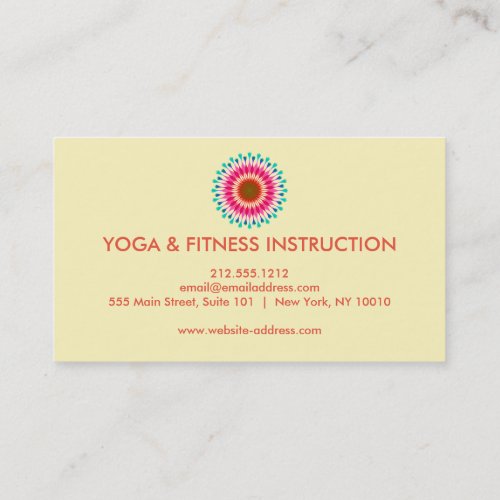 Elegant  Lotus Flower Logo Yoga Business Card