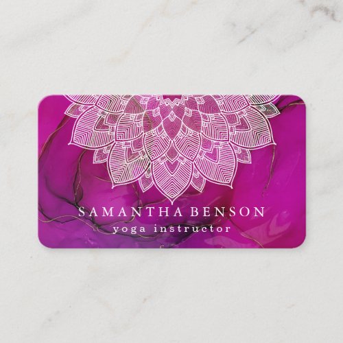 Elegant Lotus Flower Logo Yoga Business Card