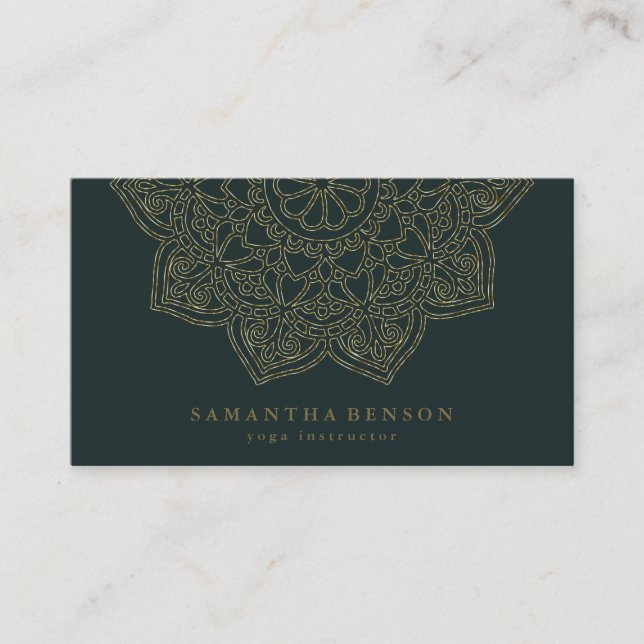 Elegant Lotus Flower Logo Yoga Business Card (Front)