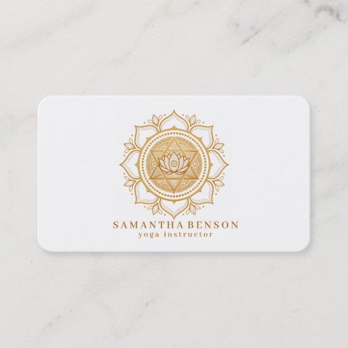 Elegant Lotus Flower Logo Yoga Business Card