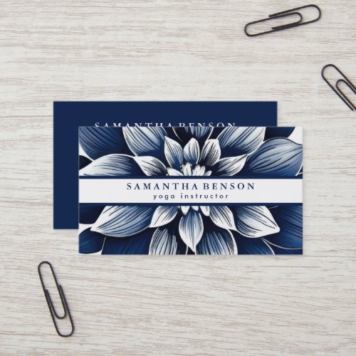 Elegant Lotus Flower Logo Yoga Business Card