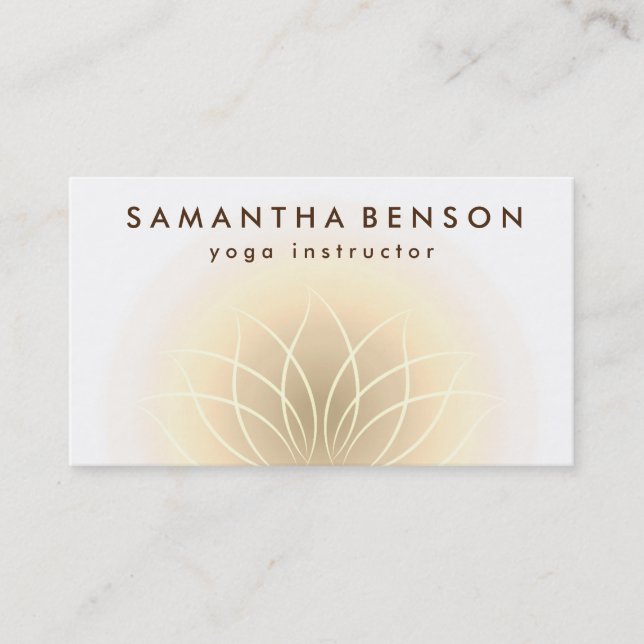 Elegant Lotus Flower Logo Yoga Business Card (Front)