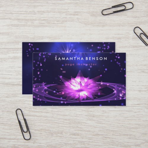 Elegant Lotus Flower Logo Yoga Business Card