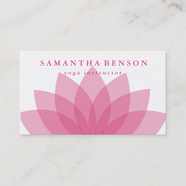 Elegant Lotus Flower Logo Yoga Business Card (Front)