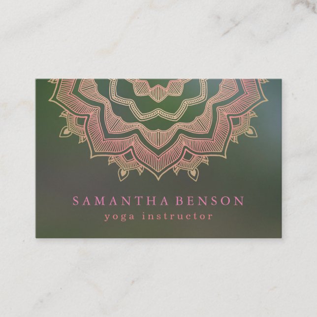 Elegant Lotus Flower Logo Yoga Business Card (Front)