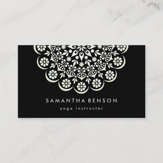 Elegant Lotus Flower Logo Yoga Business Card (Front)