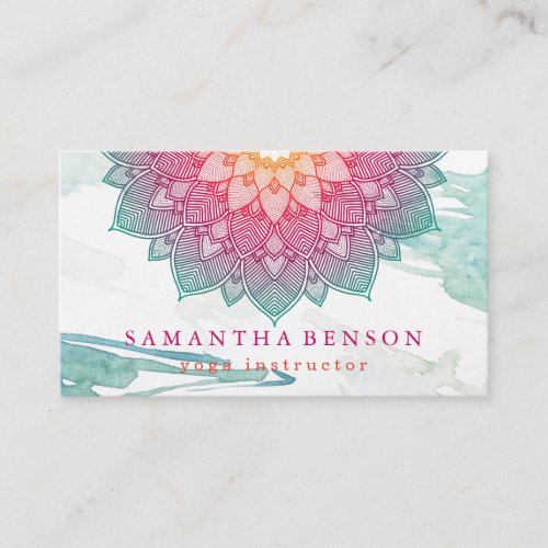 Elegant Lotus Flower Logo Yoga Business Card