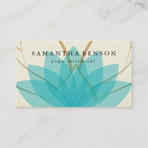 Elegant Lotus Flower Logo Yoga Business Card