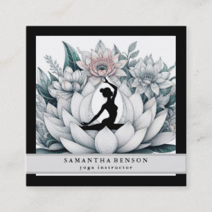 Elegant Lotus Flower Logo Yoga Business Card
