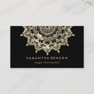Elegant Lotus Flower Logo Yoga Business Card