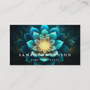 Elegant Lotus Flower Logo Yoga Business Card