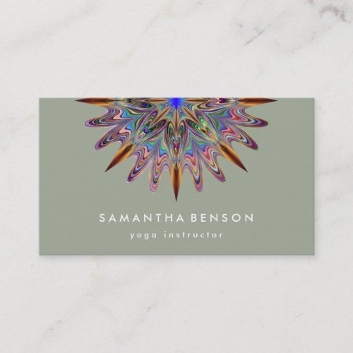 Elegant Lotus Flower Logo Yoga Business Card