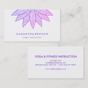 Elegant Lotus Flower Logo Yoga Business Card