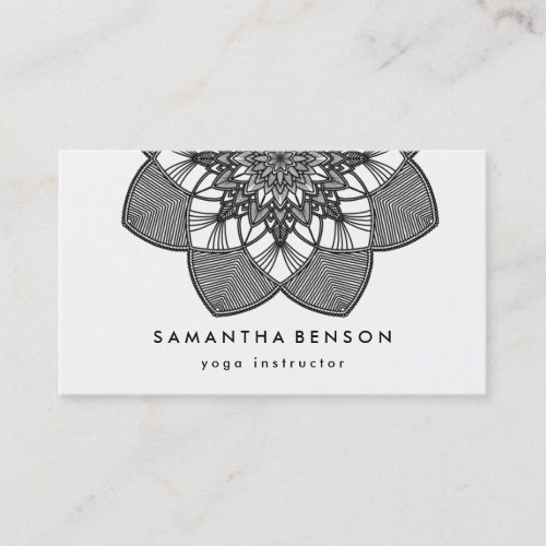 Elegant Lotus Flower Logo Yoga Business Card