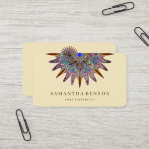Elegant Lotus Flower Logo Yoga Business Card